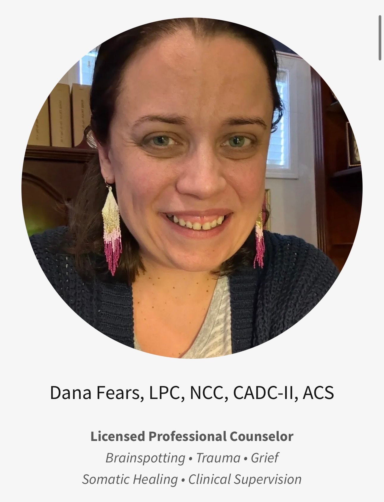 Dana Fears, LPC, NCC, CADC-II, ACS